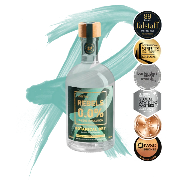 Etiketa Rebels 0.0% Botanical Dry s informacemi o oceneních
